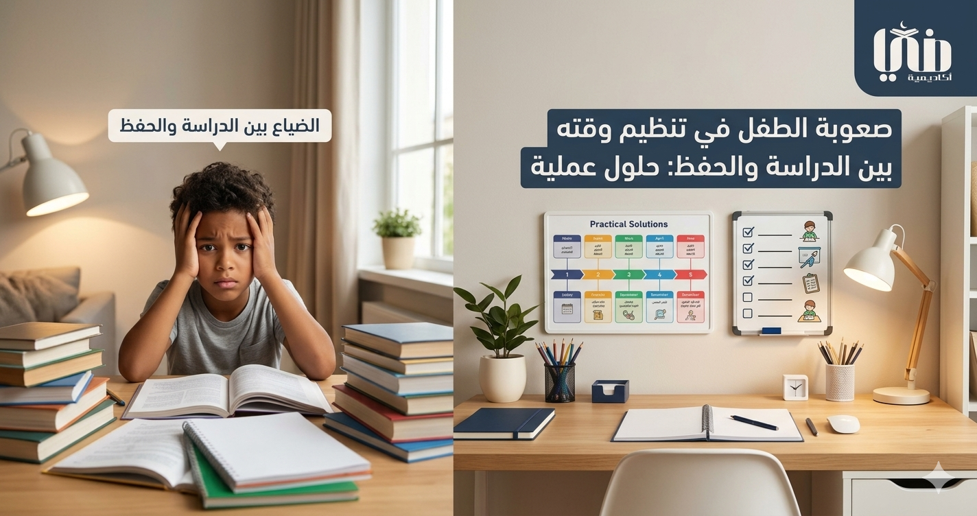 صعوبة الطفل في تنظيم وقته بين الدراسة والحفظ: حلول عملية
